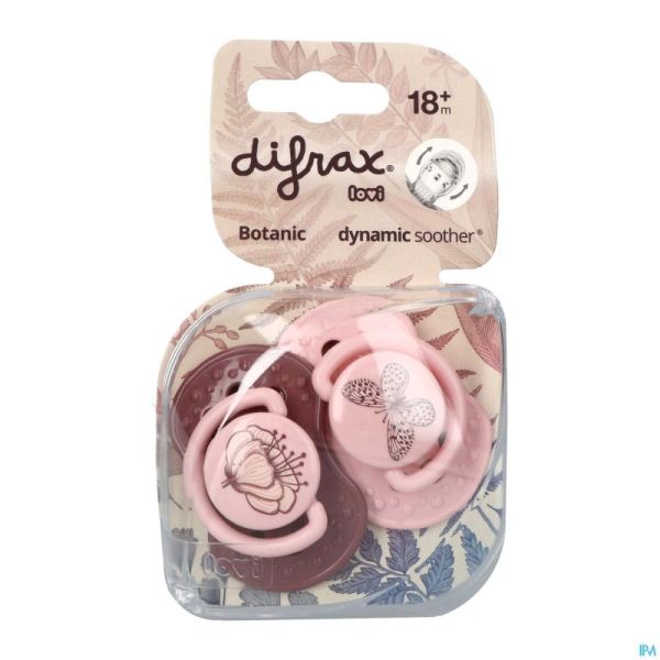 Difrax Fopspeen Dynamic Botanic Pink&purple 18m+ 2