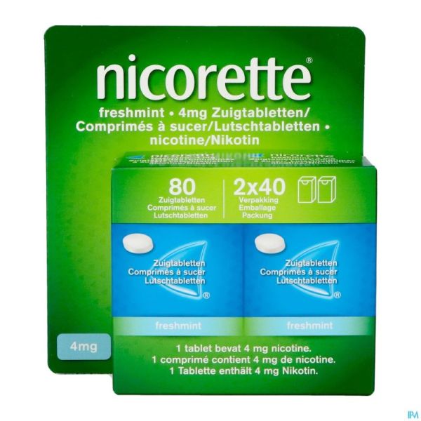 Nicorette Freshmint 4mg Zuigtabl Z/suiker 80 Nf