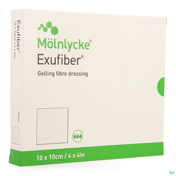 Exufiber Gelling Fibre Dressing Ster 10 X 10cm 10