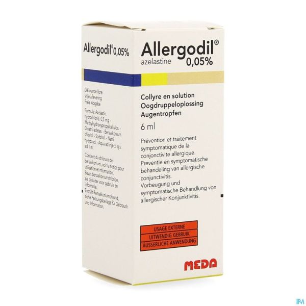 Allergodil 0,05% Pi Pharma Oogdruppels 6ml Pip